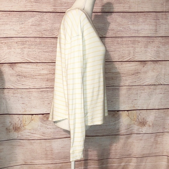 Marine Layer White and Yellow Striped Long Sleeve Top Size M - Picture 3 of 8